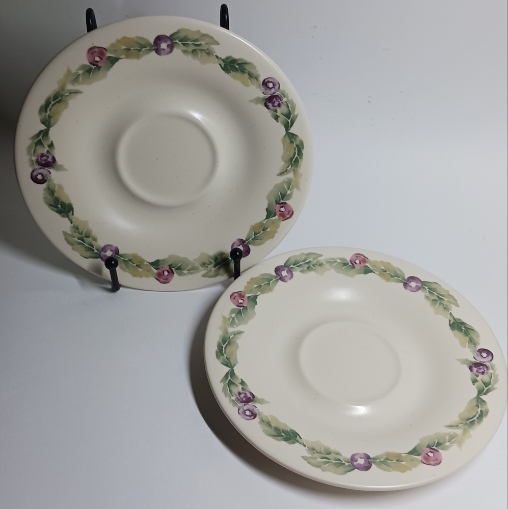 2 Jamberry by Pfaltzgraff, Stoneware Saucers